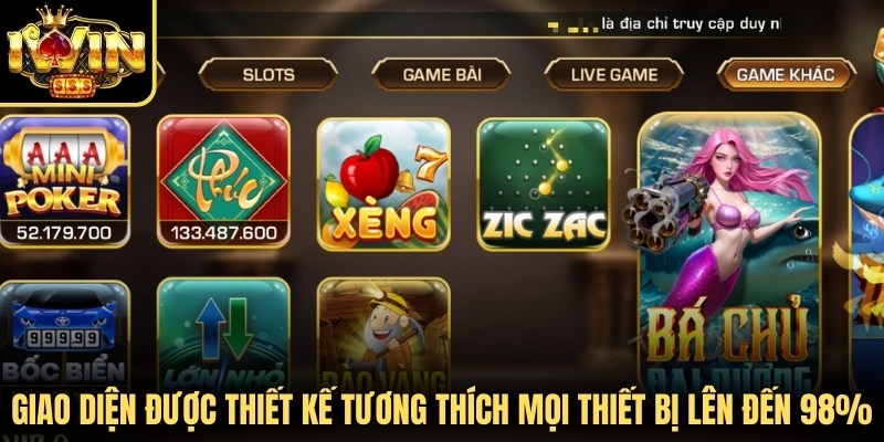 Giao diện được thiết kế tương thích mọi thiết bị lên đến 98%
