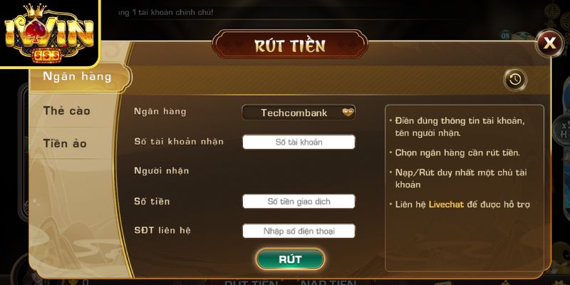 Chi tiết cách rút tiền USDT Iwin 